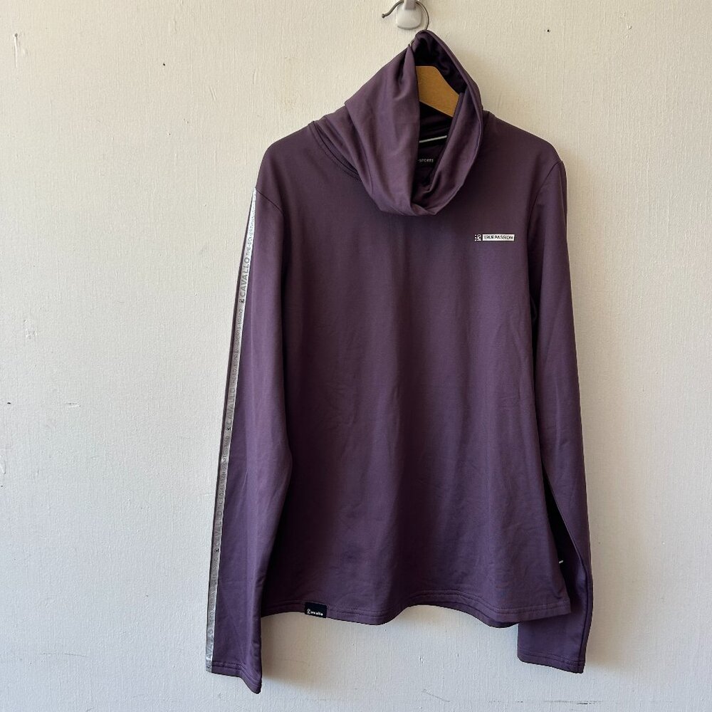 Cavallo Equestrian Turtleneck Womens Size 10 Purple Pullover Riding Shirt Horse